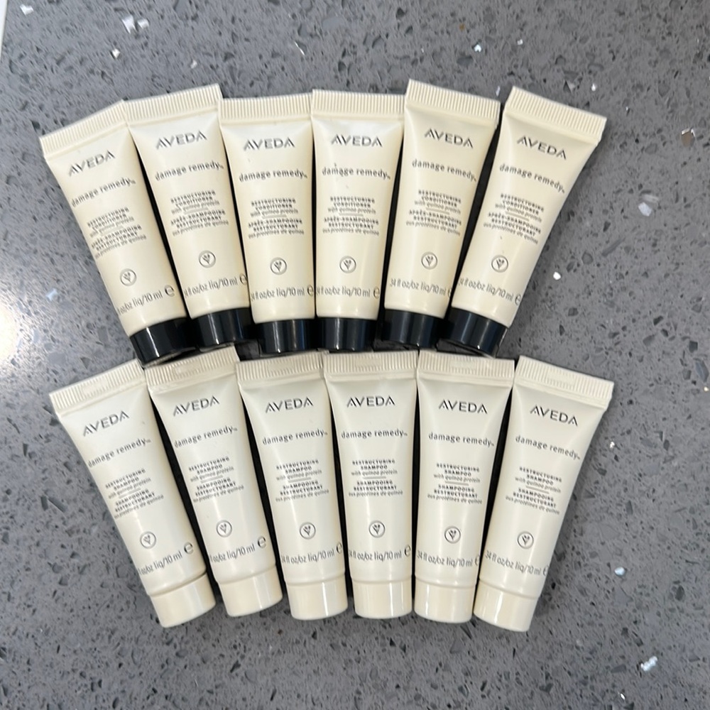Lot of 12~Aveda Damage Remedy(6) Restructuring Conditioner(6)Shampoo 0.34 fl oz